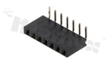 Listwa stykowa do PCB; w rastrze 2.54mm; 1x7 styków; montaż: THT; żeńska; kątowa; jednorzędowe 