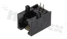 Socket RJ11; 4-contacts; THT; side entry; size 6; gold flash contact plating