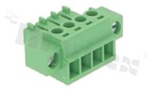 Listwa zaciskowa rozłączalna; w rastrze 3.81mm; 4-torowa; żeńska; na przewód 1.5mm2(28-16AWG); kierunek wtykania równoległy do osi przewodu; z zaczepem śrubowym; styki z fosforobrązu; mosiężna klatka przewodu; UL 300V/10A