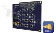 EN50155 10-port managed PoE Ethernet switch with 8x10/100Base-T(X) P.S.E. and 2x10/100/1000Base-T(X); 1x bypass included