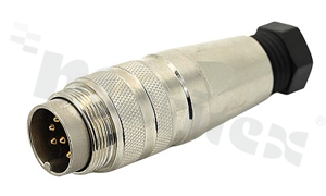 Wtyk serii C091D; 14-stykowy; męski; prosty; skręcany; na przewód 4-6mm2; lutowany; kontakty srebrzone; IP67