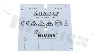 MCPCB, thermal conductivity 2W/(m*K), thickness: 1.6mm, number of layers - 1, copper layer thickness 70um, white soldermask, legend color: colorless, size: rectangle 56x63mm, pad cover: llead-free tin; for KHATOD optics, /10
