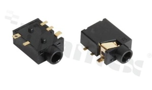 Złącze audio; gniazdo jack 3.5mm; stereo z wyłacznikiem; SMD; kontakty złocone