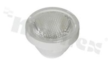 Soczewka do diod LED high power; kąt rozsyłu: 13 stopni FWHM; ilość diod: 1; rozmiar: okrąg 23.45mm; wysokość: 15.9mm; rodzaj materiału: PMMA; sposób mocowania: pierścień mocujący; ramka