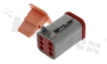 Plug BT series; 6 pins; female; straight; Imax = 13A; contact size: 16; for wire (AWG14-20); operating temperature -55 to 125c; IP67
