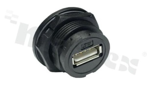 Socket UA; USB; type A; 2.0; latch; IP67