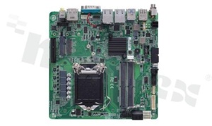 Thin Mini-ITX SBC with LGA1151 9th/8th Gen Intel Core i7/i5/i3 Processor; DisplayPort++; HDMI; LVDS; VGA; USB 3.0; M.2 and Dual GbE LAN