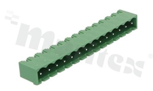 Listwa zaciskowa rozłączalna; w rastrze 5.00mm; 14-torowa; męska; pionowa; zabudowana; UL 300V/16A; TUV:320V/20A