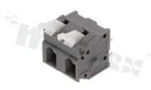 Listwa zaciskowa do PCB; w rastrze 7.62mm; 2-torowa; pionowe wejście przewodu; na przewód 0.2-2.5mm2 (28-12 AWG); ze stykiem sprężynowym; szara; UL 300V/15A