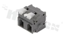 PCB terminal block; pitch 7.62mm; 2-ways; vertical entry; range wire 0.2-2.5mm2 (AWG 28-12); spring-loaded; orange; UL 300V/15A