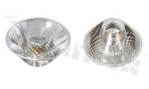 Soczewka do diod LED high power; kąt rozsyłu: 25 stopni FWHM; ilość diod: 1; rozmiar: okrąg 24.3mm; wysokość: 11.6mm; rodzaj materiału: PMMA; PC; sposób mocowania: taśma