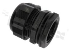 Cabe gland M32; nylon; M32x1.5 18-25mm; flat O-ring; with lock nut; black; for wrench 42