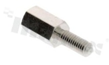 Spacer sleeve; brass; nickel-plated; hexagonal; internal-external thread; M3; L: 8mm; L2: 5mm; L3: 8mm; klucz: SW5