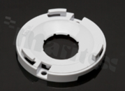Holder do diod LED COB; kąt rozsyłu: - stopni FWHM; ilość diod: 1; rozmiar: okrąg 50mm; wysokość: 5.2mm; rodzaj materiału: PC; sposób mocowania: śruby