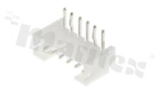 Header for PCB; pitch 2.00mm; 6-contacts; THT; male; side entry; 100V/2A