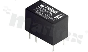 Przekaźnik elektromagnetyczny; prąd znamionowy 2A; napięcie cewki 12VDC; pojedynczy styk przełączny (1P); moc cewki 150mW; 2A/24VDC; 2A/120VAC