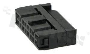 Złącze kablowe; w rastrze 2.54mm; 16-stykowe; żeńskie; do przewodu wstążkowego AWG#26-#28; 3-częściowe