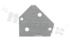 End wall; thickness: 1mm; for snap-in mounting; gray