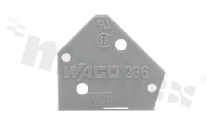 Ścianka końcowa; grubość: 1mm; do montażu zatrzaskowego; szara