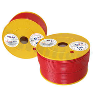 Przewód pojedynczy LGY/H05V-K; z wielodrutową miedzianą żyłą; czerwony; przekrój 1.50mm2; AWG 16; 500V; -40+105 st.C; 100m.