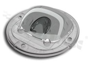 Lens for LED COB; angle: oval 82 x 128 degrees ; Number of LEDs: 1; Dimensions: round 85.09mm; Height: 15.3mm; material: silicone; Fastening: screw