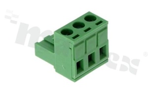 Listwa zaciskowa rozłączalna; w rastrze 5.08mm; 3-torowa; żeńska; na przewód 2.50mm2 (28-12AWG); kierunek wtykania równoległy do osi przewodów; styki z fosforobrązu; mosiężna klatka; UL 300V/15A