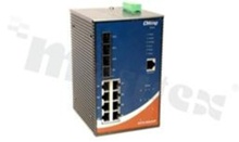 Managed Gigabit PoE Ethernet switch with 8x10/100/1000Base-T(X) P.S.E. ports and 4x100/1000Base-X SFP; operating temperature -40+70 deg.C