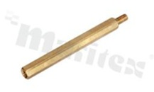 Screwed brass spacer sleeve; Int. thread: M3; Ext. thread: M3; 40mm