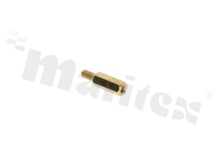 Screwed brass spacer sleeve; Int. thread: M3; 11mm