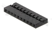 Korpus listwy; w rastrze 2.00mm; 1x10 styków; montaż: do przewodów; żeńska; jednorzędowe