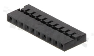 Korpus listwy; w rastrze 2.00mm; 1x10 styków; montaż: do przewodów; żeńska; jednorzędowe