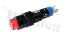 Signal lamp; 8mm; pin terminals; plastic; red full illumination; IP67 