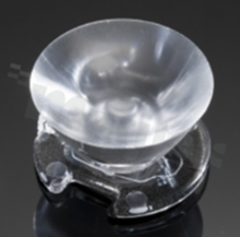 Lens for LED high power; angle: 8 to 14 degrees FWHM; Number of LEDs: 1; Dimensions: round 26mm; Height: 14.7mm; meterial: PMMA; Fastening: tape; pin