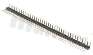 Listwa stykowa do PCB; w rastrze 2.54mm 1x40 styków; montaż THT; męska; kątowa; jednorzędowe