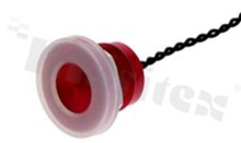 Piezoelectric switch; monostable; 22mm; cable; red aluminium; IP69K.