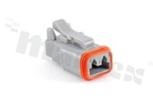Plug AT series, 2 pins, female, straight, Imax = 13A, contact size: 16, for wire (AWG14-20), operating temperature -55 to 125c, IP67