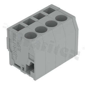 Listwa zaciskowa do PCB; przewód-płytka; THT; na przewód 0.08 - 2.5mm2 (28-14AWG); raster 5.0 mm; 4-torowa.; Push-in; szary; 300V/20A