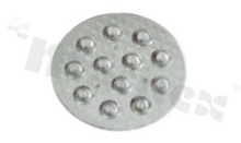 Lens for LED high power; angle: 45 degrees ; Number of LEDs: 12; Dimensions: round 122mm; Height: 13.5mm; material: PMMA; Fastening: glue