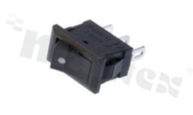 Miniaturowy przełącznik typu Rocker; jednobiegowy; 2-pozycyjny; 13.8x9mm; konektory SPST; przycisk czarny; 1A