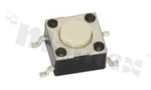 Przełącznik Tact Switch; SMD; wymiary korpusu 6.0x6.0; h=4.3mm; pionowy; o sile nacisku 160gf; przycisk okrągły