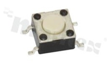 Przełącznik Tact Switch; SMD; wymiary korpusu 6.0x6.0; h=4.3mm; pionowy; o sile nacisku 160gf; przycisk okrągły