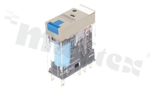 Electromagnetic relay; rated current 5A; coil voltage 24VDC; change over contacts (DPDT); LED indicator with test button; 5A/30VDC, 5A/250VAC