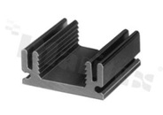 Radiator; przeciągany; TO-126; TO-218; TO-220; TO-247; TOP-3; 50.8x29x12mm; pierścień izolacyjny; mosiężne piny do wlutowania; czarny; anodowane Al 99.5.