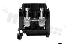 Installation terminal block; 1-level; 2-contacts; for wire 0,5-16,0mm2; screw terminal; black; Din rail; 690V/57A
