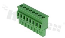 Pluggable terminal block; 5.08mm pitch; 8-ways; female; for wire 2.50mm2(28-12AWG); wire insertion direction 90° to plug-in direction; p.bronze contacts; brass cage; UL 300V/15A TUV 320V/10A