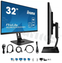 Monitor 31.5", IPS, 3840x2160, jasność 350 nitów, 1.07B kolorów, kontrast 1000:1, kąty widzenia 178/178, HDMI, DP, USB-C, USB-HUB (2x 3.0), USB-C dock, LAN, głośniki 2x 3W, zasilanie 100-240V AC, VESA