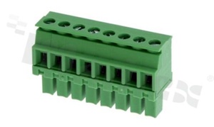 Listwa zaciskowa rozłączalna; w rastrze 3.81mm; 8-torowa; żeńska; na przewód 0.5-1.50mm2 (28-16AWG); kierunek wtykania prostopadły do osi przewodów; styki z fosforobrązu; mosiężna klatka; UL 300V/8A