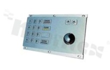 Metalowa klawiatura numeryczna; IP65; 16 klawiszy; numeryczna; trackball; 2 przyciski myszy; USB; wymiary 196 x 110 mm