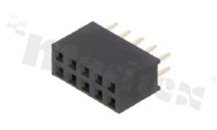 Listwa stykowa do PCB; w rastrze 2.54mm; 2x10 styków; montaż: THT; żeńska; prosta; dwurzędowe