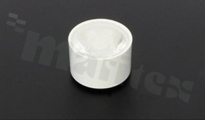 Lens for LED high power; angle: 40 do 60 degrees ; Number of LEDs: 1; Dimensions: round 17.10mm; Height: 10.5mm; material: PMMA; PC; Fastening: glue